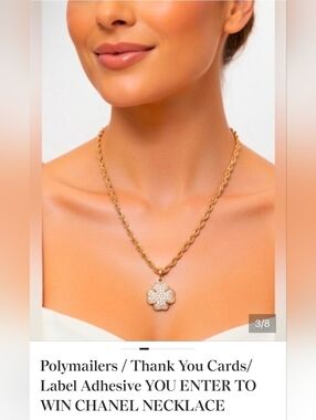 Polymailers / Thank You Cards/ Label Adhesive YOU ENTER TO WIN CHANEL NECKLACE